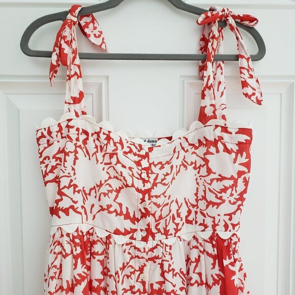 Juliet Dunn - Orange and White Floral Lined Sundress.  Size 1 - Picture 3 of 6